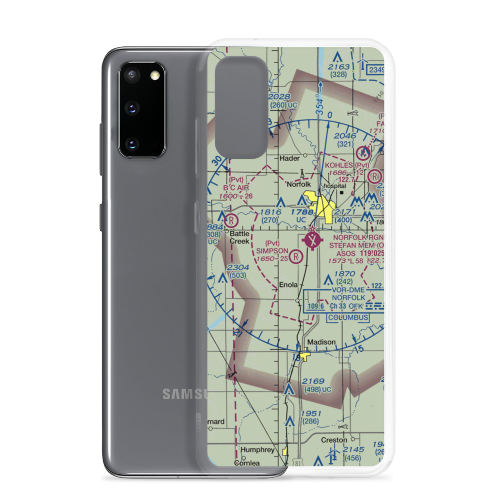 Simpson Airport (NE09) VFR Sectional Samsung Case Samsung Galaxy S20 model shown