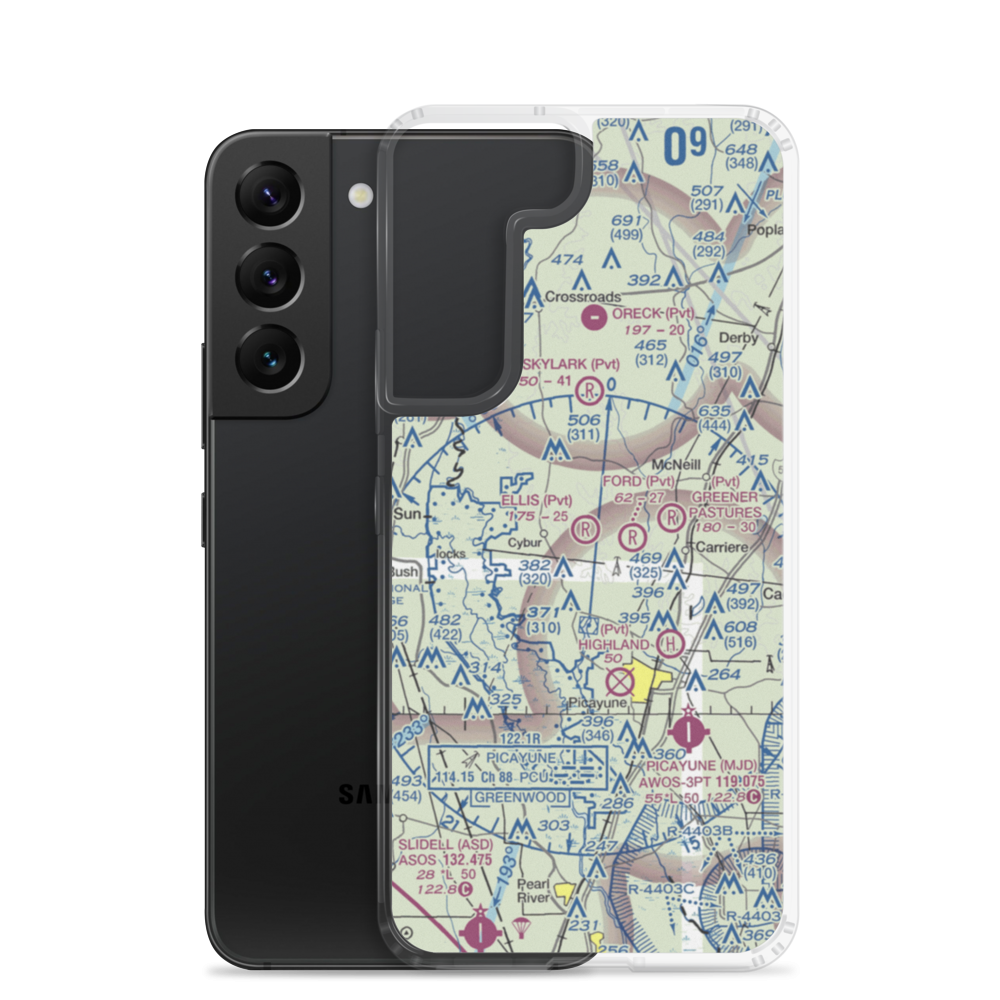 Simpson Field (MS61) VFR Sectional Samsung Case Samsung Galaxy S22 model shown