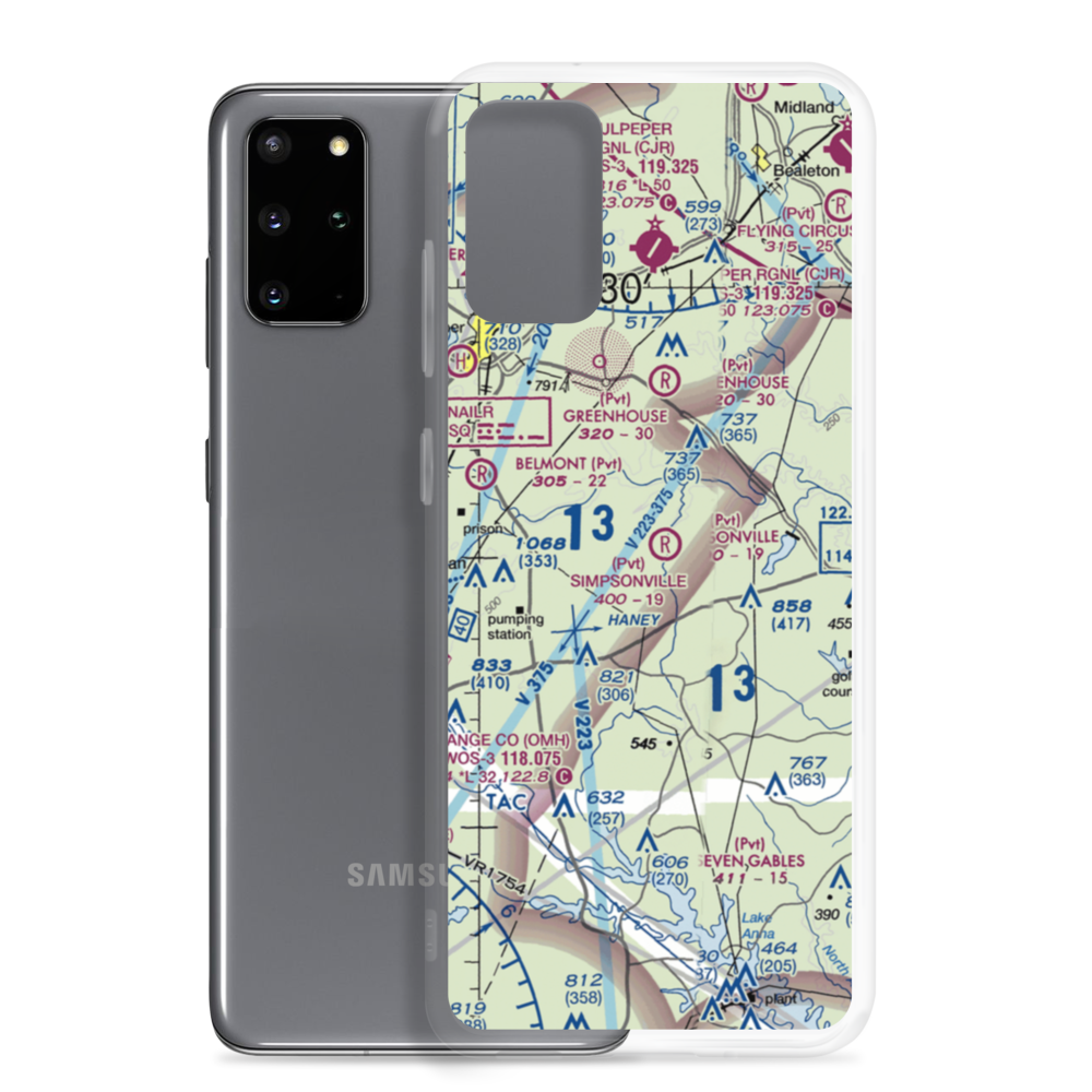 Simpsonville Airport (VG12) VFR Sectional Samsung Case Samsung Galaxy S20 Plus model shown