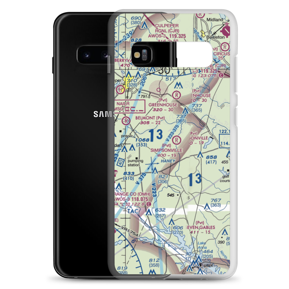 Simpsonville Airport (VG12) VFR Sectional Samsung Case Samsung Galaxy S10+ model shown