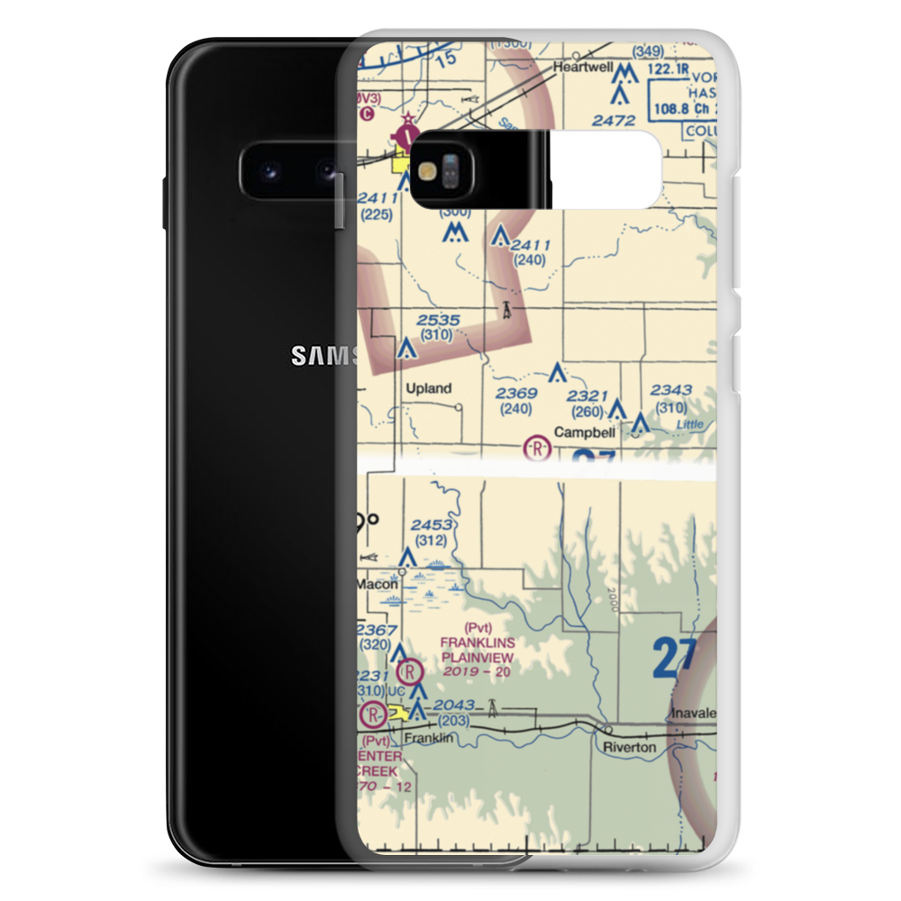 Sindt Airport (15NE) VFR Sectional Samsung Case Samsung Galaxy S10+ model shown