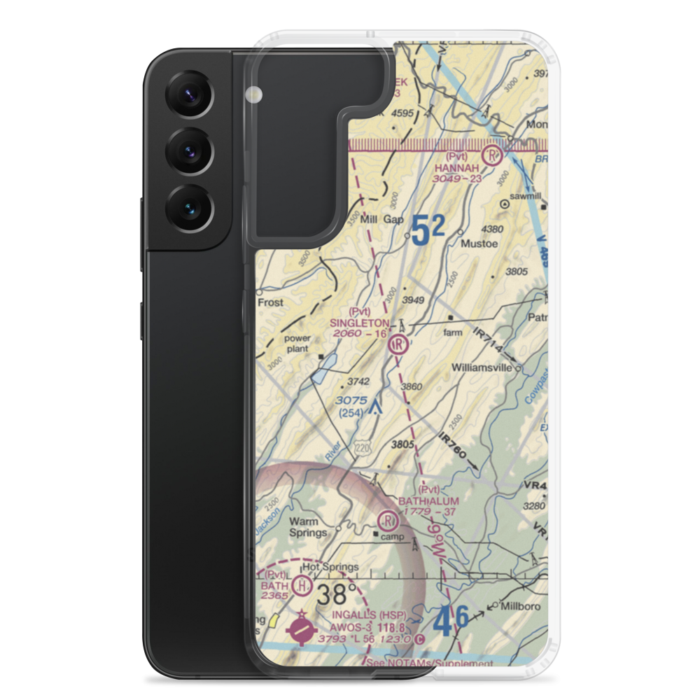Singleton Airport (97VA) VFR Sectional Samsung Case Samsung Galaxy S22 Plus model shown