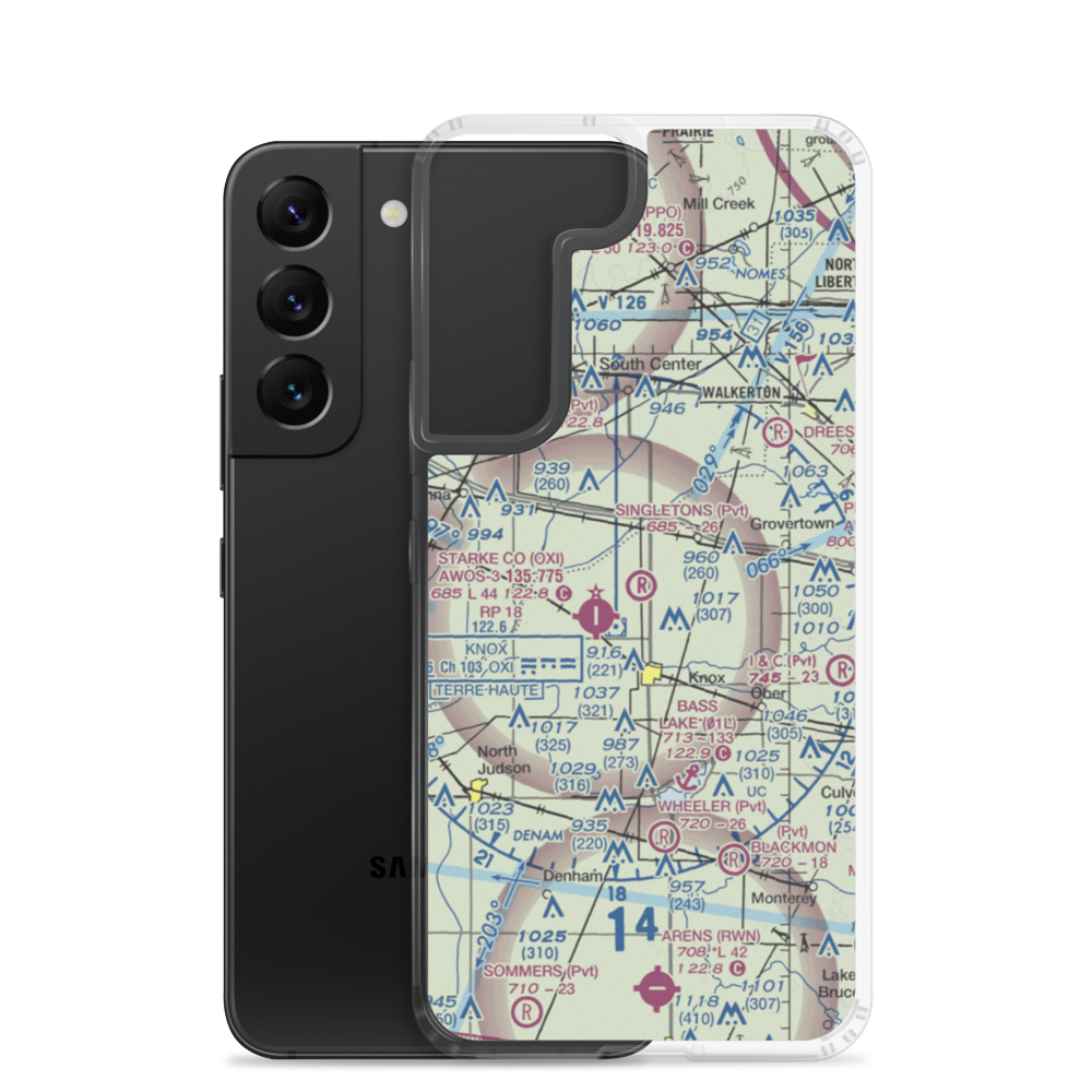 Singleton's Landing Strip (IN87) VFR Sectional Samsung Case Samsung Galaxy S22 model shown