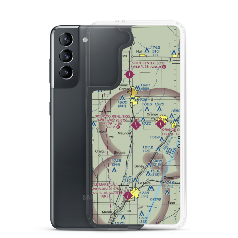 Sioux County Regional Airport (SXK) VFR Sectional Samsung Case Samsung Galaxy S21 model shown