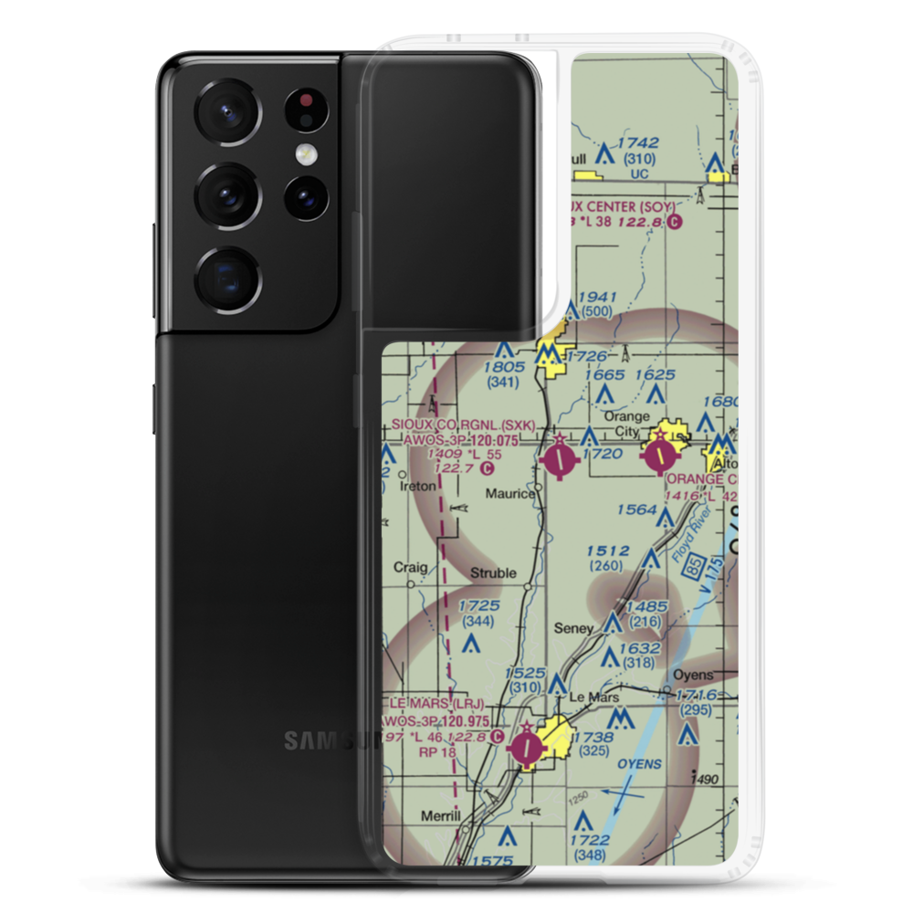 Sioux County Regional Airport (SXK) VFR Sectional Samsung Case Samsung Galaxy S21 Ultra model shown