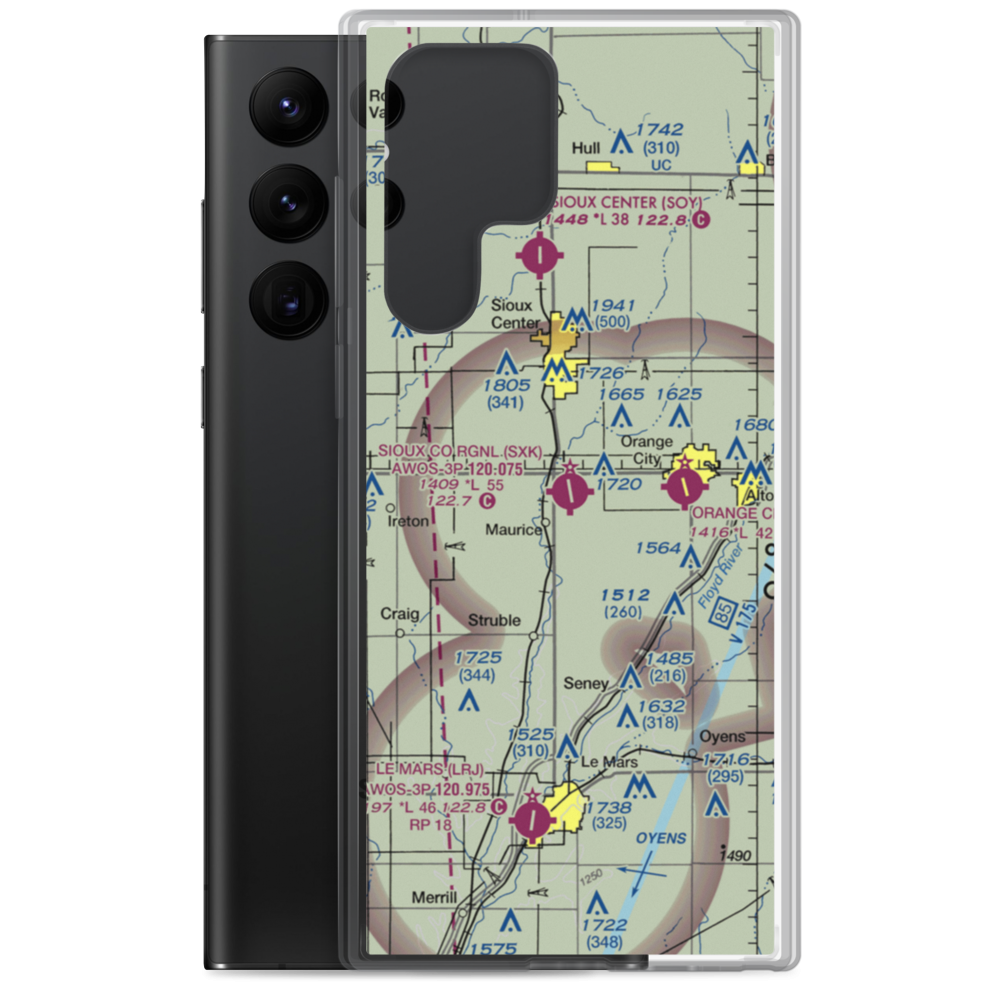Sioux County Regional Airport (SXK) VFR Sectional Samsung Case Samsung Galaxy S22 Ultra model shown
