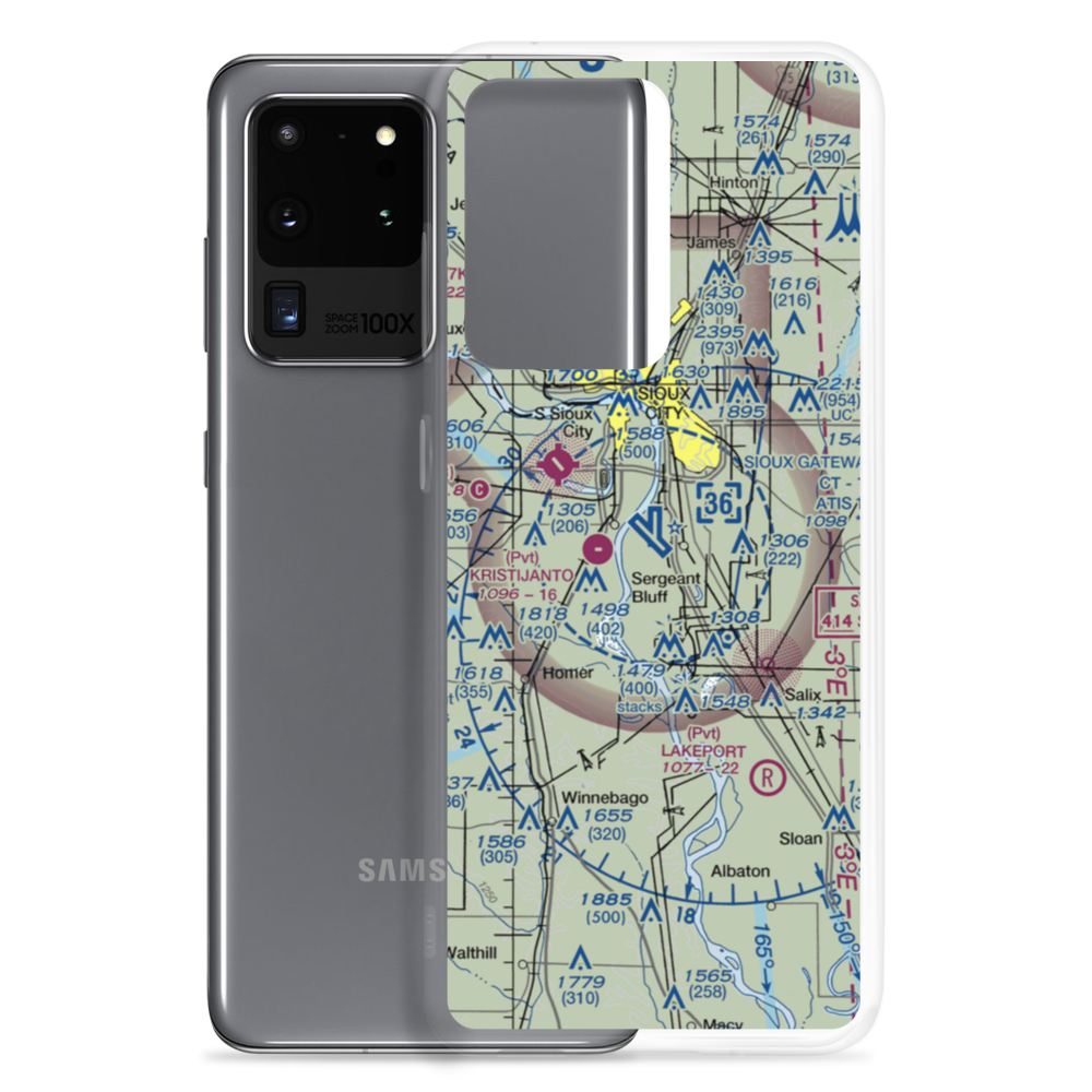 Sioux Gateway Airport/Brigadier General Bud Day Field (SUX) VFR Sectional Samsung Case Samsung Galaxy S20 Ultra model shown