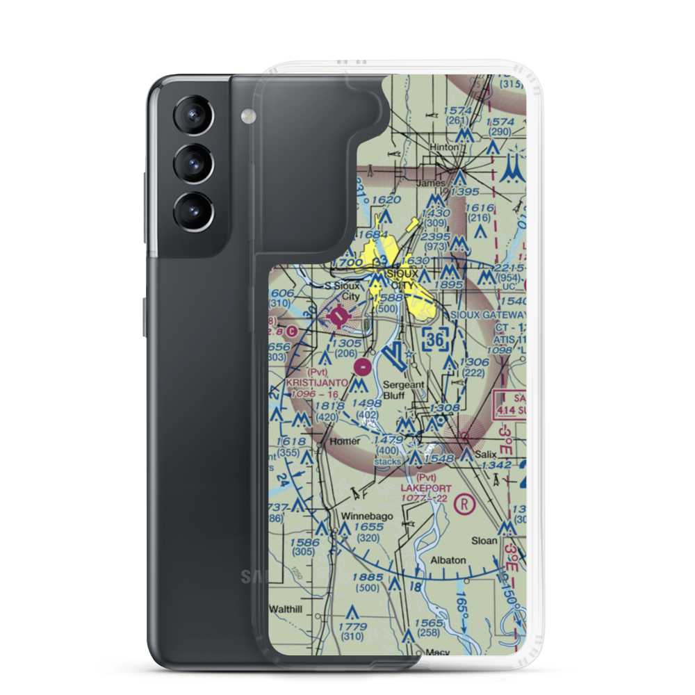Sioux Gateway Airport/Brigadier General Bud Day Field (SUX) VFR Sectional Samsung Case Samsung Galaxy S21 model shown