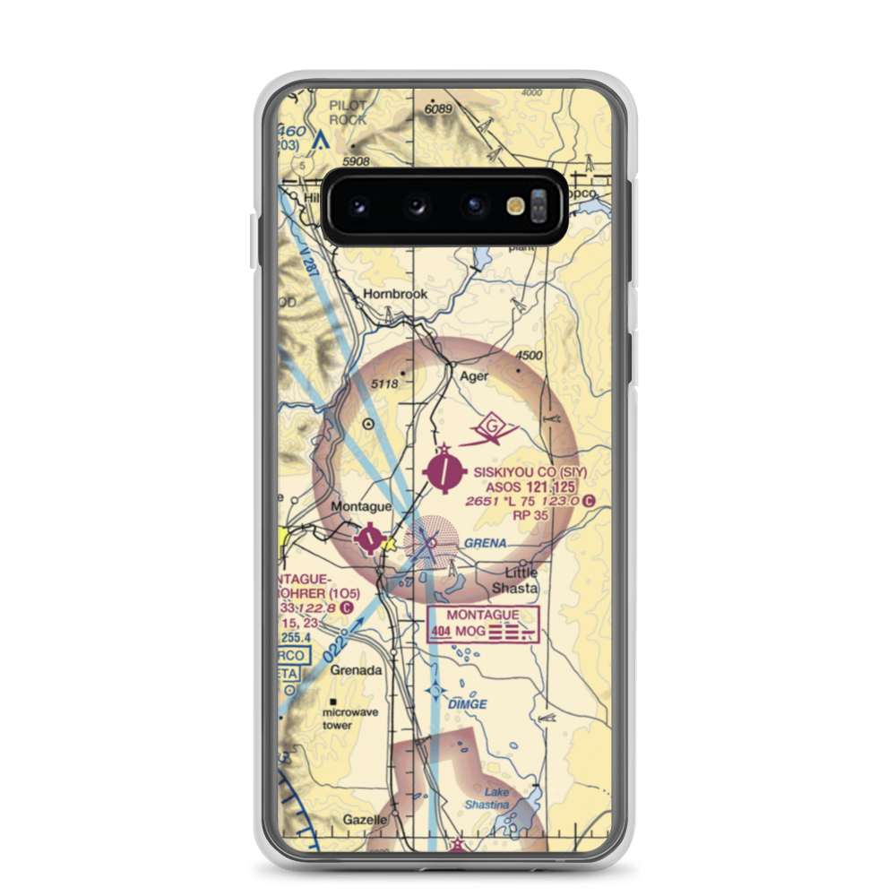 Siskiyou County Airport (SIY) VFR Sectional Samsung Case Samsung Galaxy S10 model shown