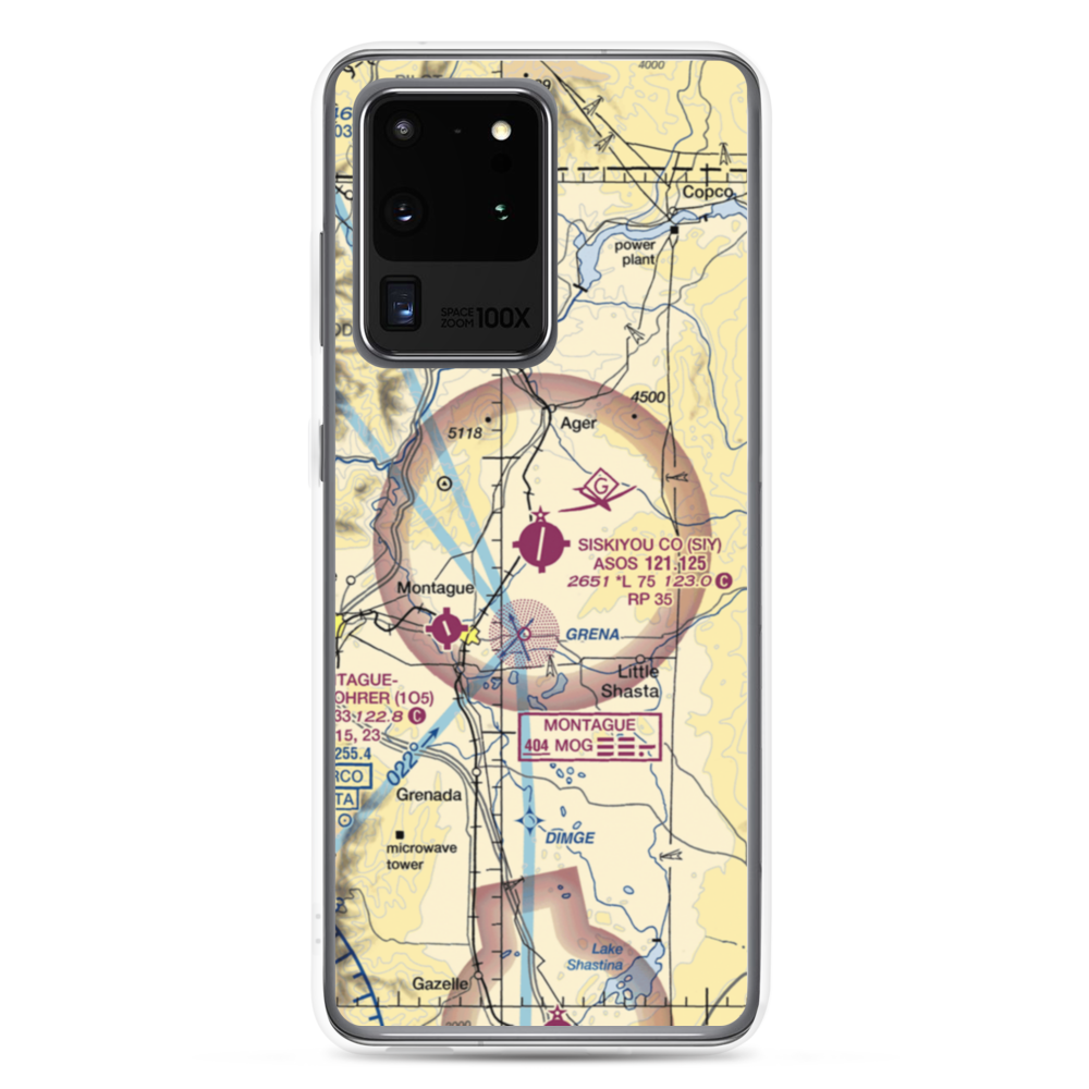 Siskiyou County Airport (SIY) VFR Sectional Samsung Case Samsung Galaxy S20 Ultra model shown