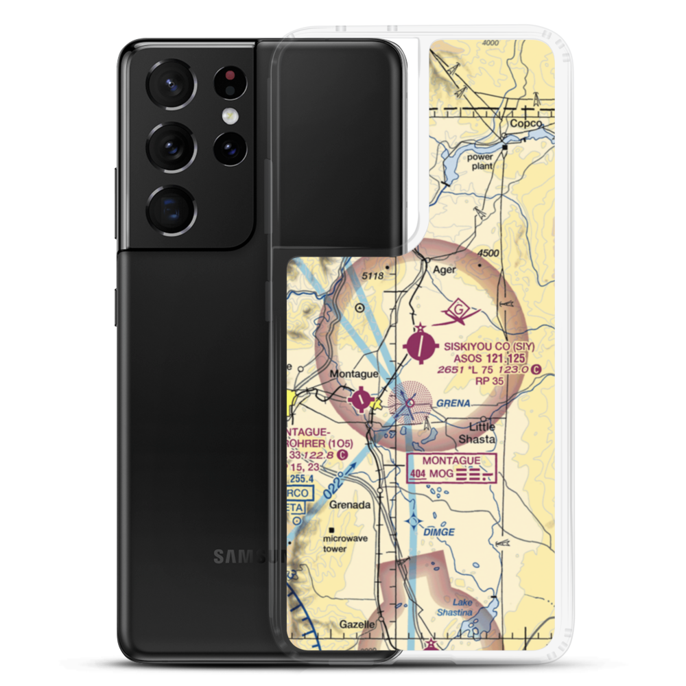 Siskiyou County Airport (SIY) VFR Sectional Samsung Case Samsung Galaxy S21 Ultra model shown