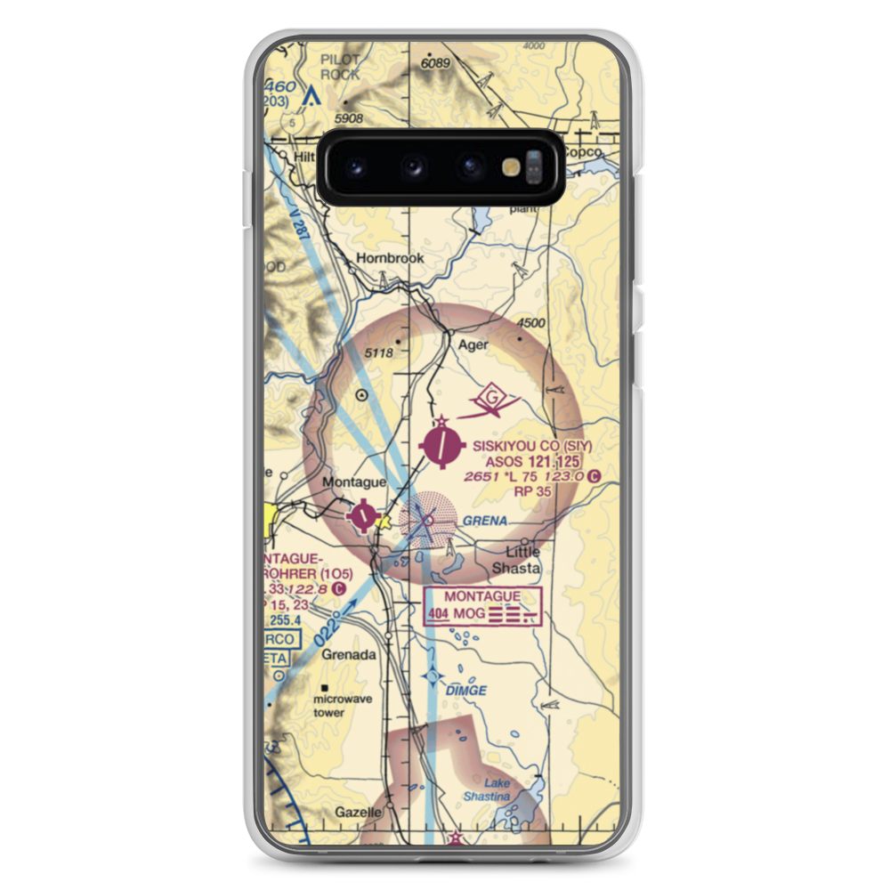Siskiyou County Airport (SIY) VFR Sectional Samsung Case Samsung Galaxy S10+ model shown