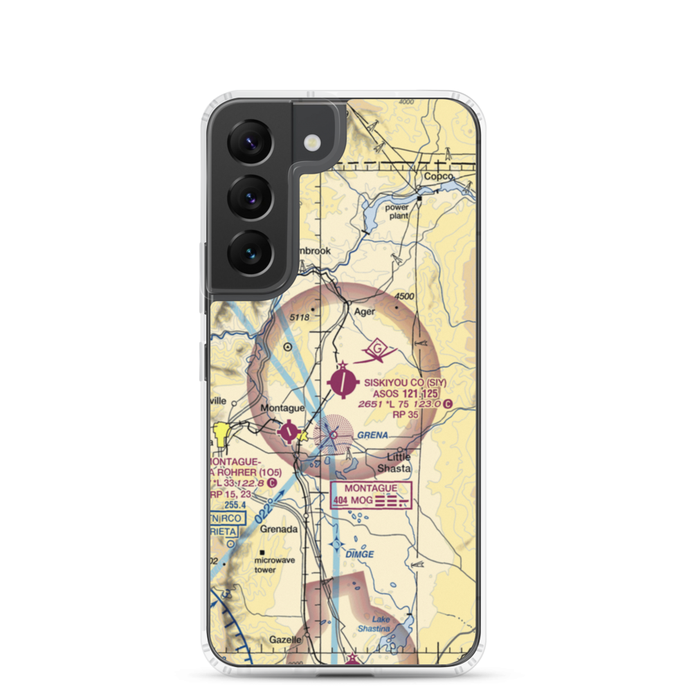Siskiyou County Airport (SIY) VFR Sectional Samsung Case Samsung Galaxy S22 model shown