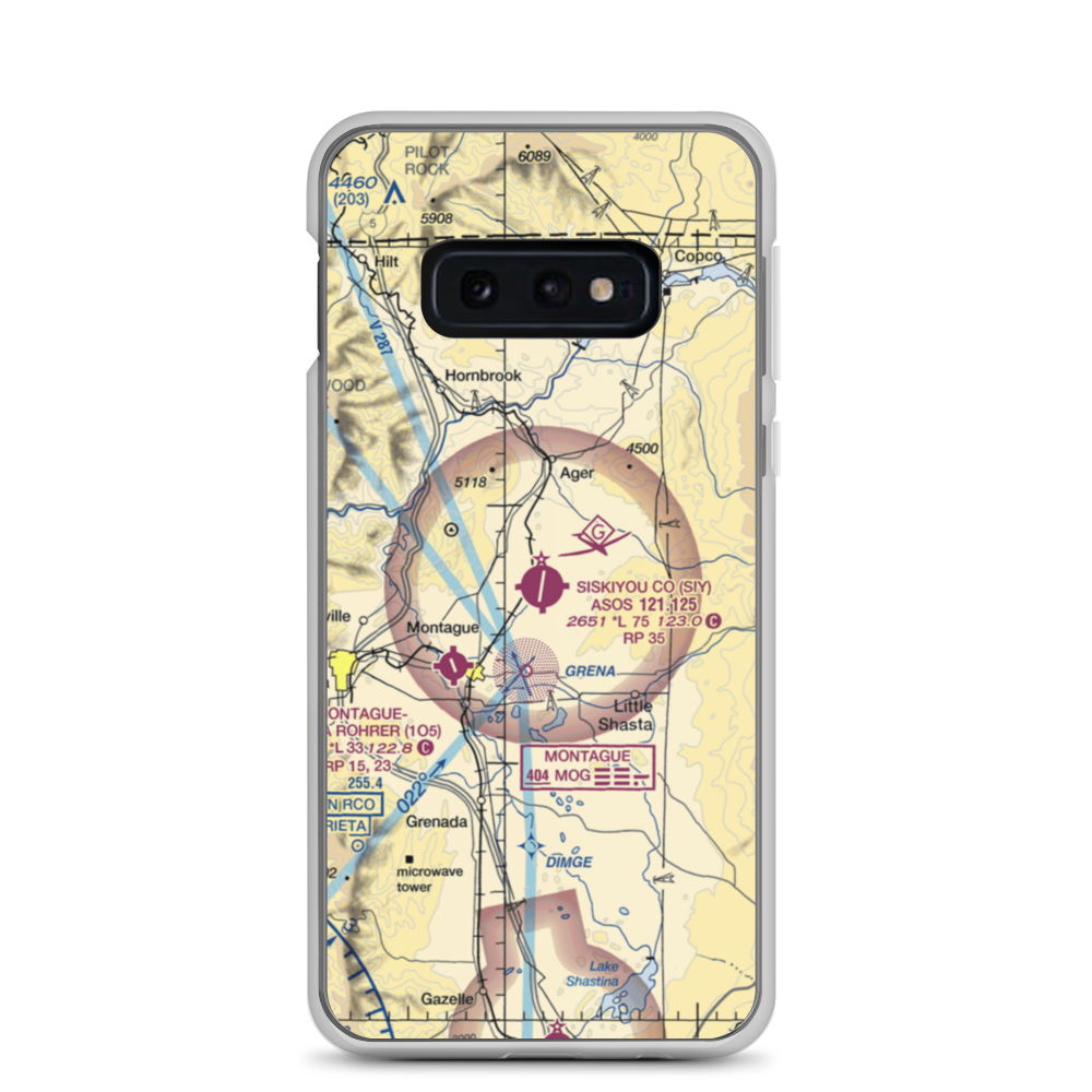 Siskiyou County Airport (SIY) VFR Sectional Samsung Case Samsung Galaxy S10e model shown