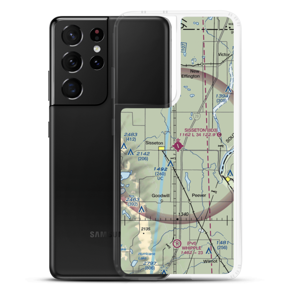 Sisseton Municipal Airport (8D3) VFR Sectional Samsung Case Samsung Galaxy S21 Ultra model shown