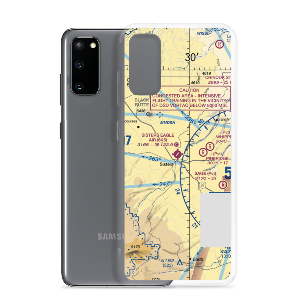 Sisters Eagle Air Airport (6K5) VFR Sectional Samsung Case Samsung Galaxy S20 model shown