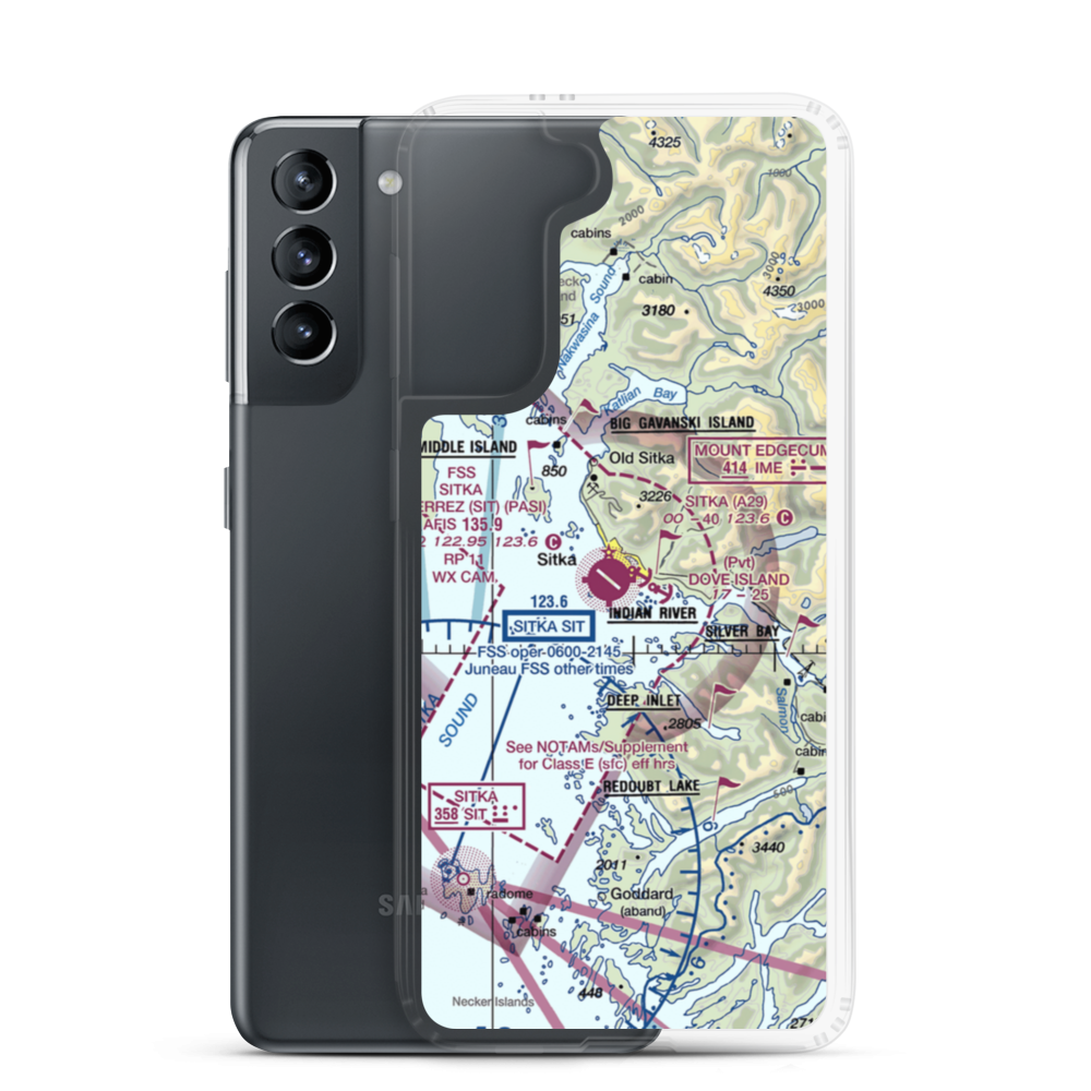 Sitka Seaplane Base (A29) VFR Sectional Samsung Case Samsung Galaxy S21 model shown