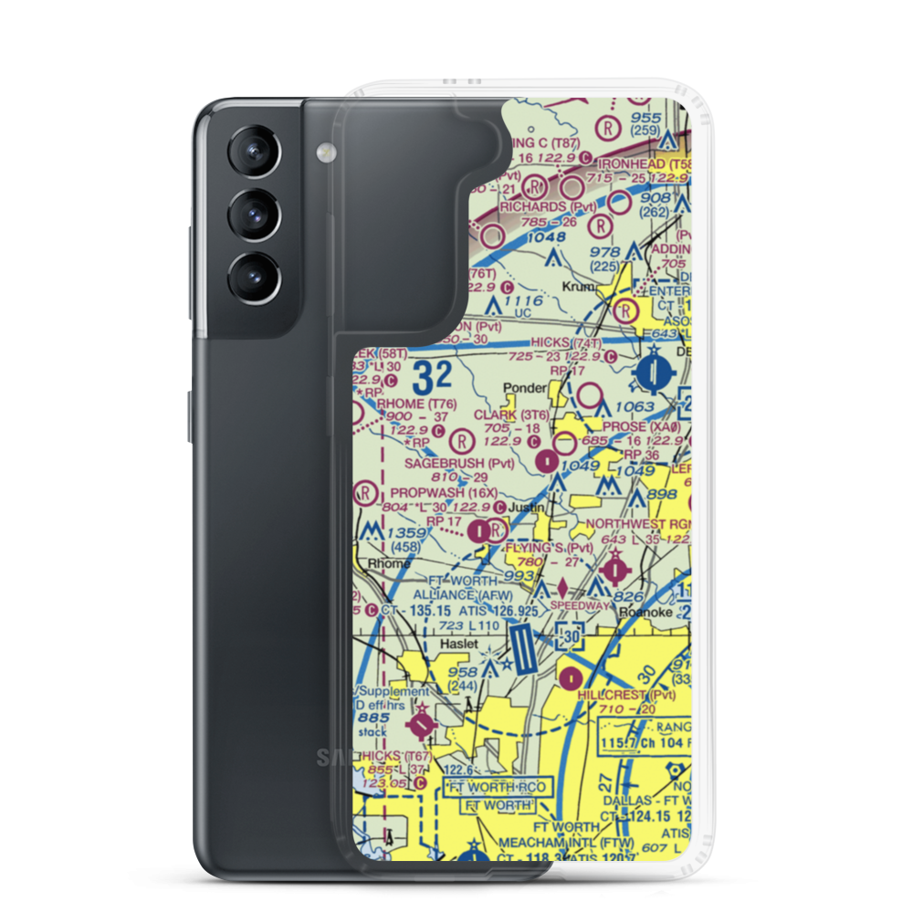 Sitton Field (3TX3) VFR Sectional Samsung Case Samsung Galaxy S21 model shown