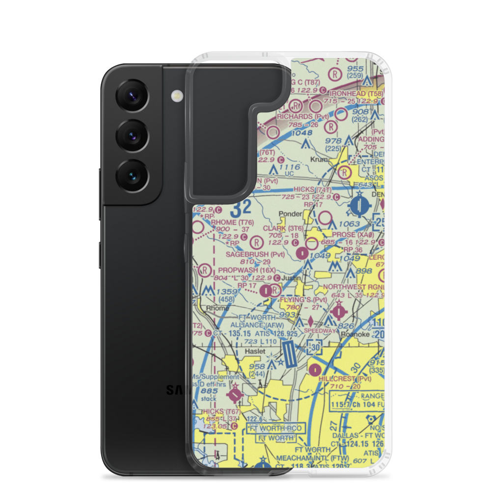 Sitton Field (3TX3) VFR Sectional Samsung Case Samsung Galaxy S22 model shown