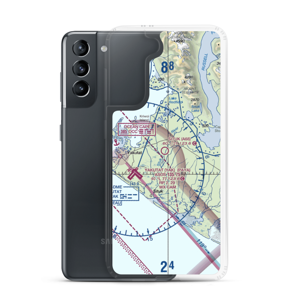 Situk Airport (A68) VFR Sectional Samsung Case Samsung Galaxy S21 model shown