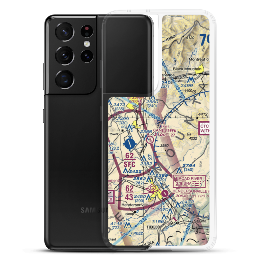 Six Oaks Airport (NC67) VFR Sectional Samsung Case Samsung Galaxy S21 Ultra model shown