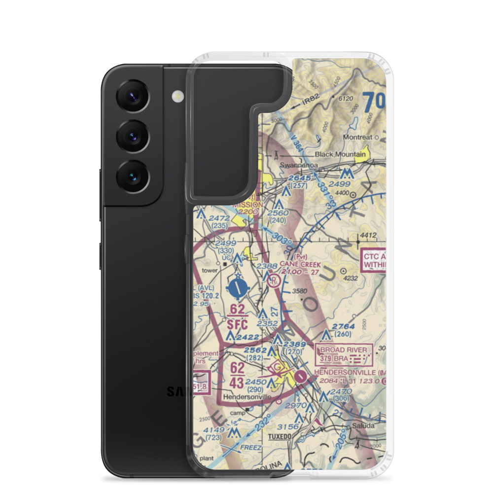 Six Oaks Airport (NC67) VFR Sectional Samsung Case Samsung Galaxy S22 model shown