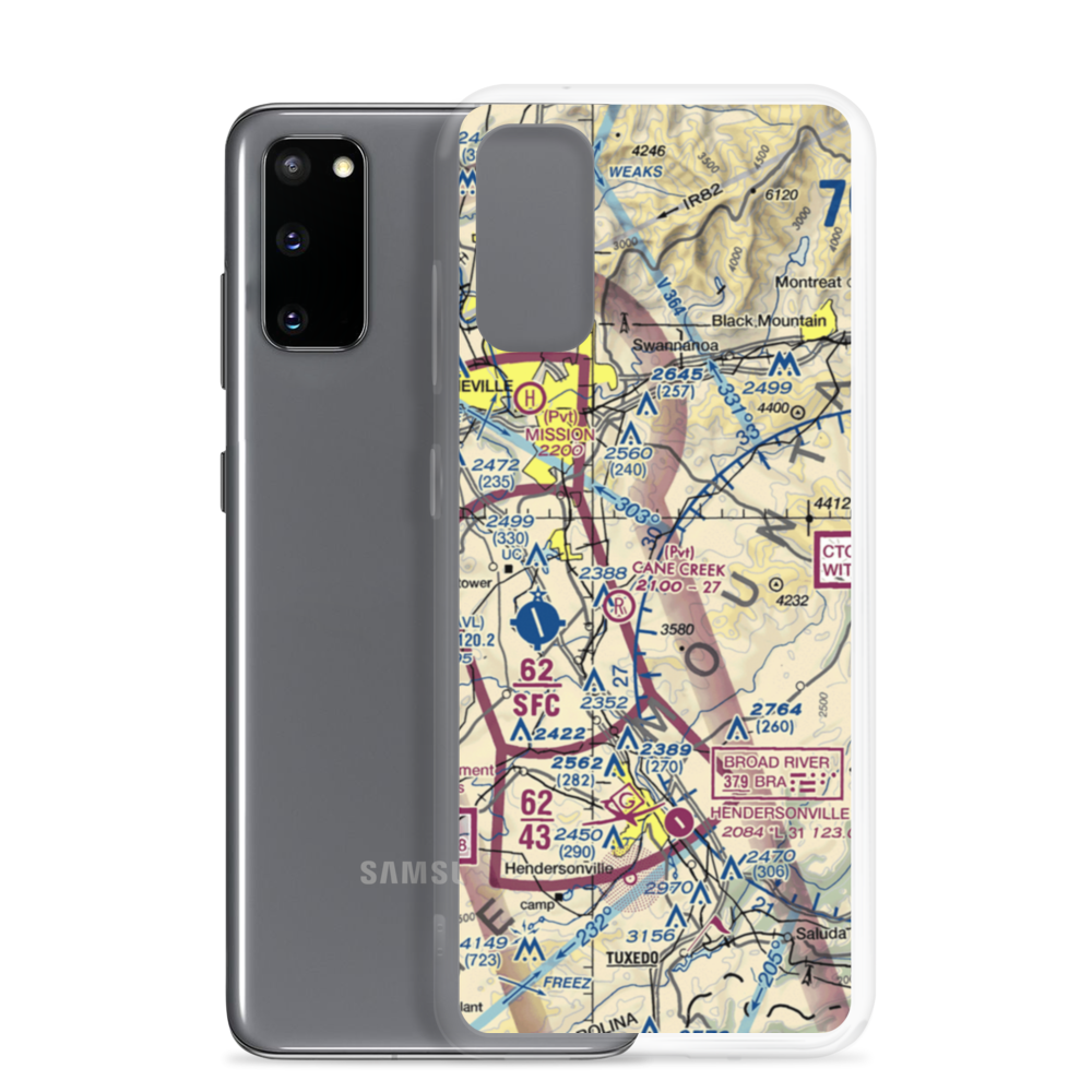 Six Oaks Airport (NC67) VFR Sectional Samsung Case Samsung Galaxy S20 model shown
