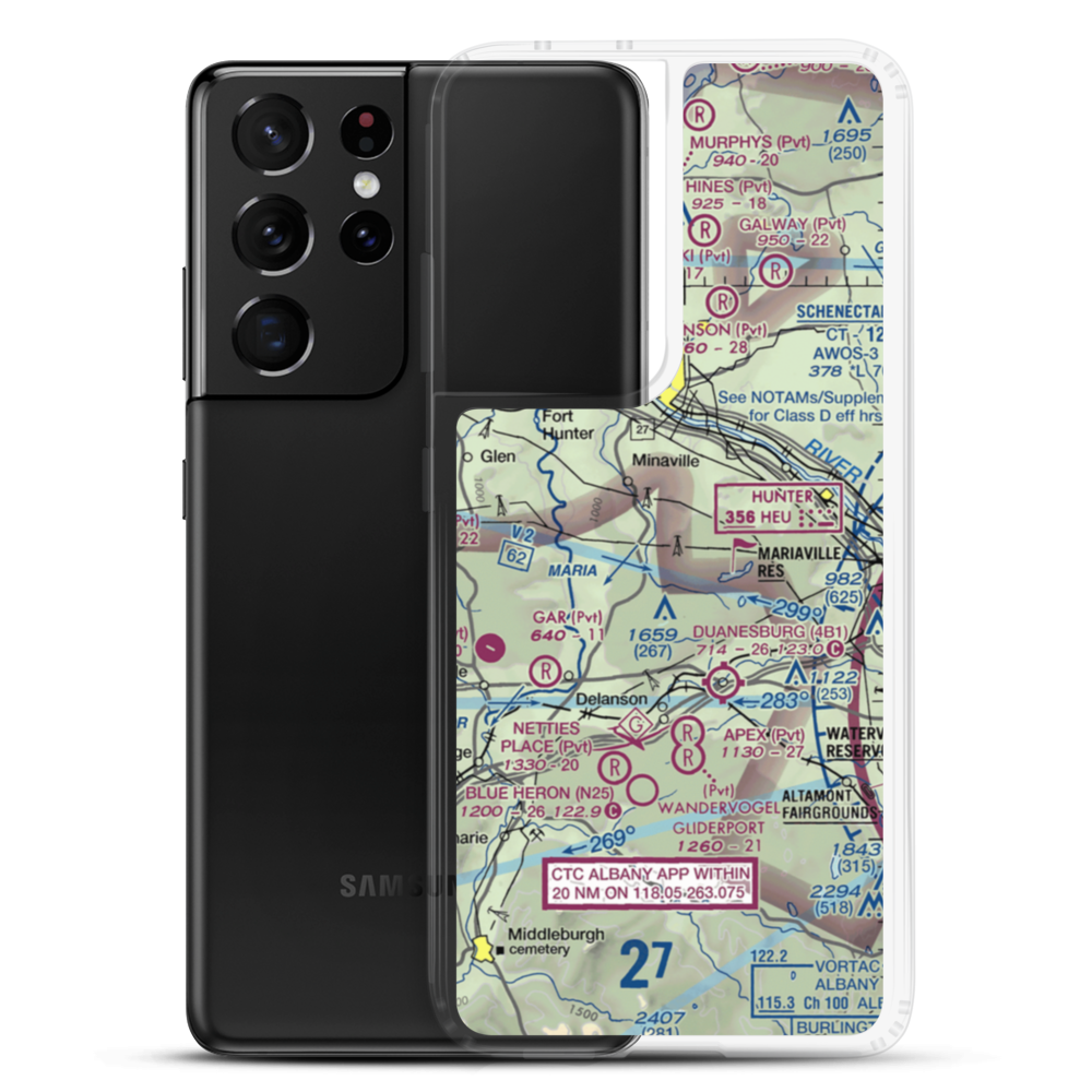 Six Ponds Airport (3NY6) VFR Sectional Samsung Case Samsung Galaxy S21 Ultra model shown
