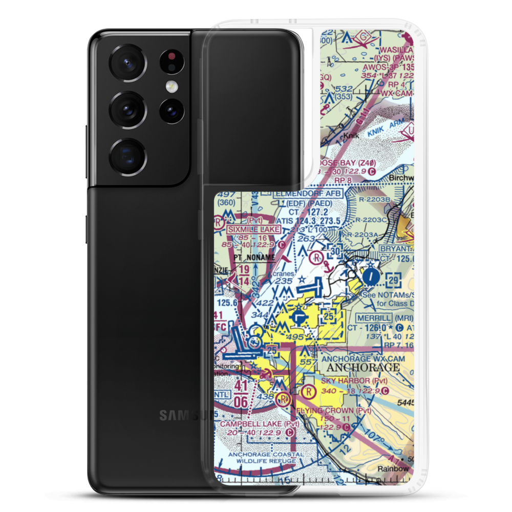 Sixmile Lake Airport (AA06) VFR Sectional Samsung Case Samsung Galaxy S21 Ultra model shown