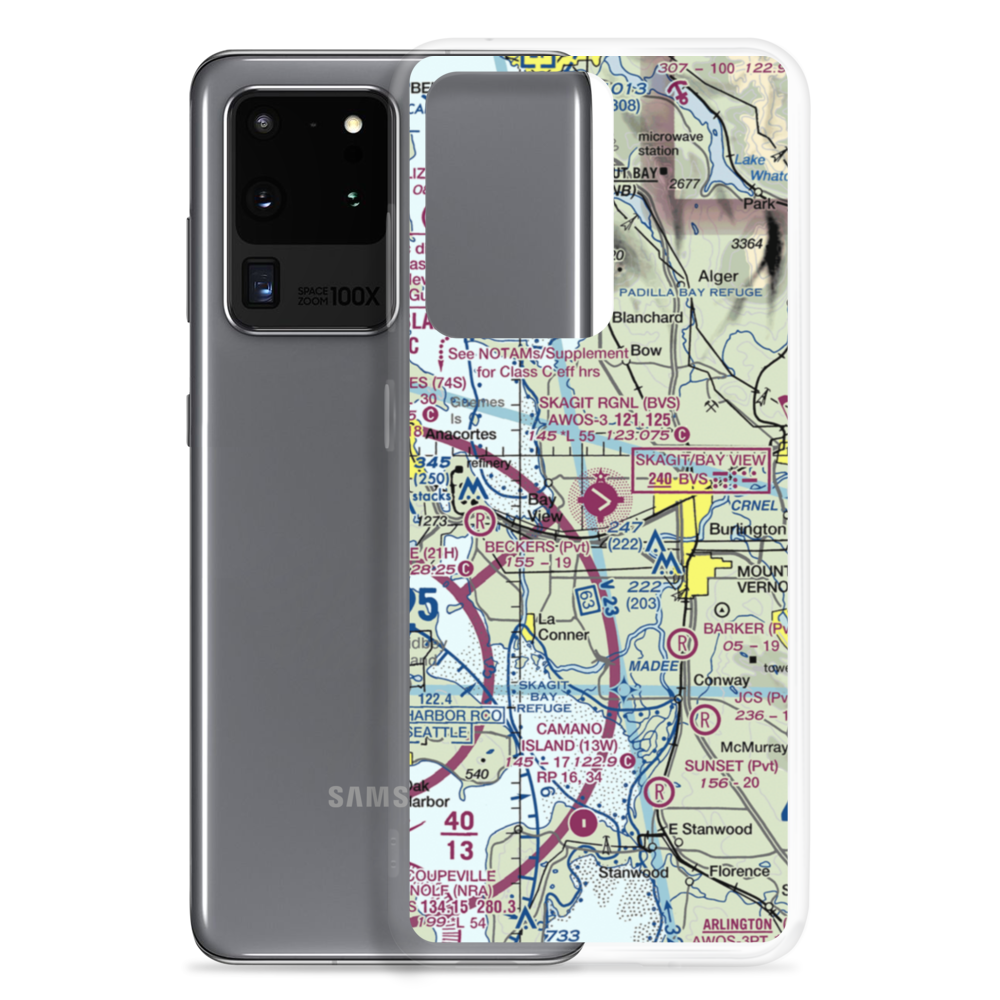 Skagit Regional Airport (BVS) VFR Sectional Samsung Case Samsung Galaxy S20 Ultra model shown