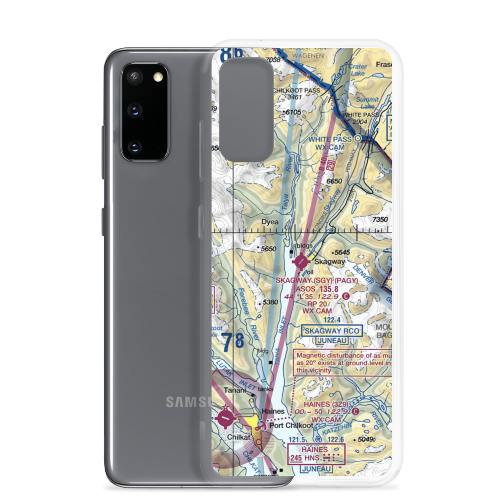 Skagway Airport (SGY) VFR Sectional Samsung Case Samsung Galaxy S20 model shown