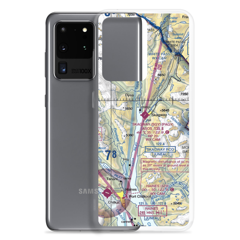 Skagway Seaplane Base (7K2) VFR Sectional Samsung Case Samsung Galaxy S20 Ultra model shown