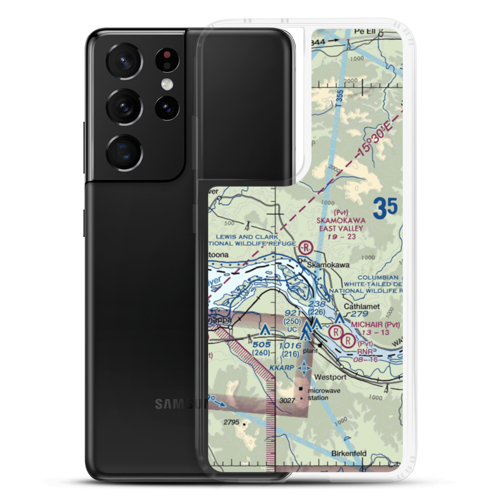 Skamokawa East Valley Airport (18JY) VFR Sectional Samsung Case Samsung Galaxy S21 Ultra model shown