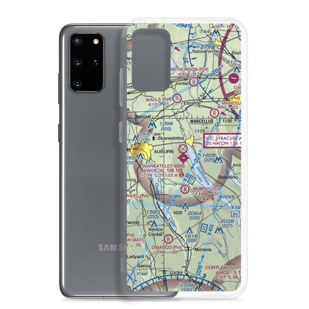 Skaneateles Aero Drome Airport (6B9) VFR Sectional Samsung Case Samsung Galaxy S20 Plus model shown