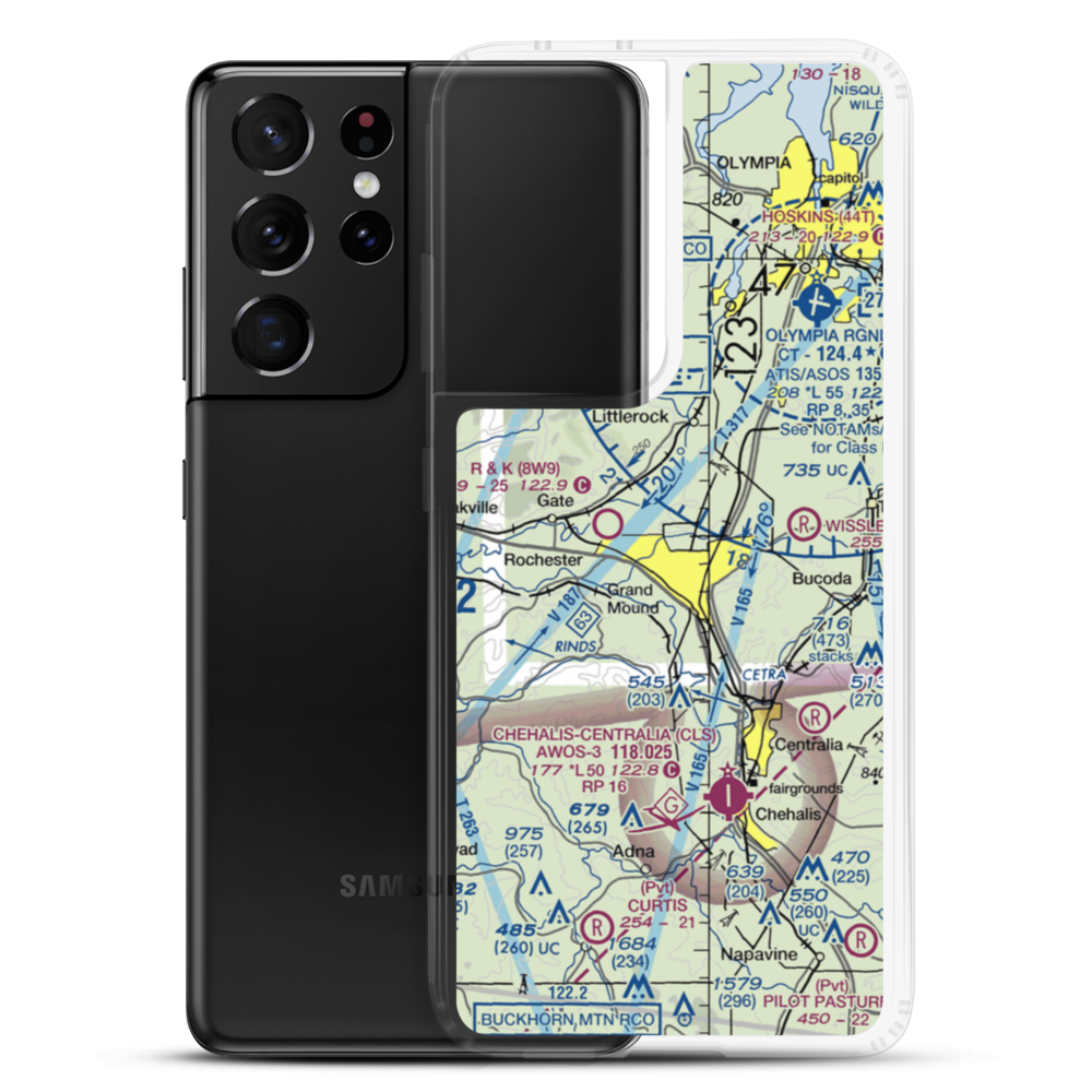 Skatter Creek Airport (20WA) VFR Sectional Samsung Case Samsung Galaxy S21 Ultra model shown