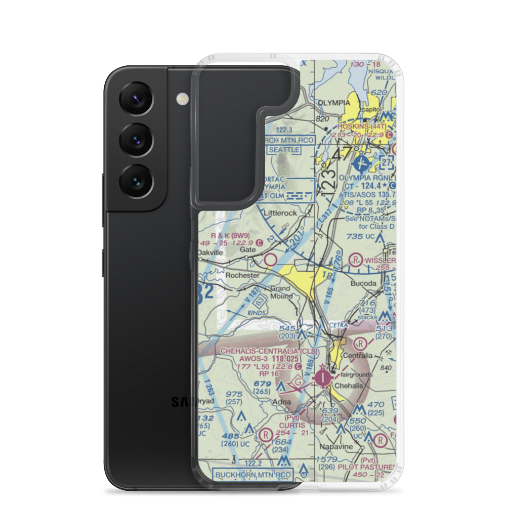 Skatter Creek Airport (20WA) VFR Sectional Samsung Case Samsung Galaxy S22 model shown