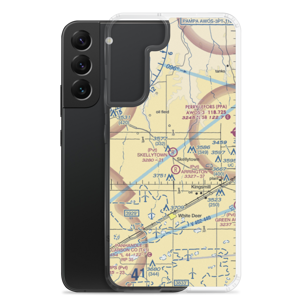 Skellytown Airport (3TE6) VFR Sectional Samsung Case Samsung Galaxy S22 Plus model shown