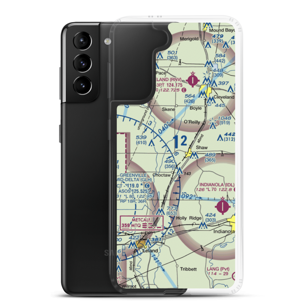 Skelton Airport (MS85) VFR Sectional Samsung Case Samsung Galaxy S21 Plus model shown