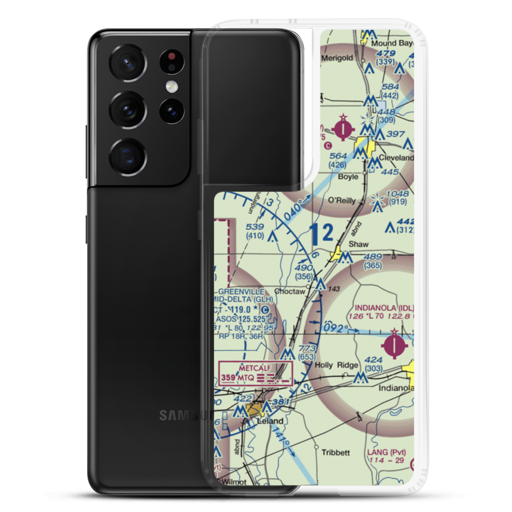 Skelton Airport (MS85) VFR Sectional Samsung Case Samsung Galaxy S21 Ultra model shown