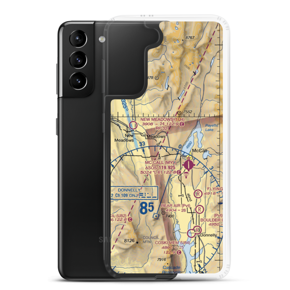 Ski Valley Airport (US-0009) VFR Sectional Samsung Case Samsung Galaxy S21 Plus model shown