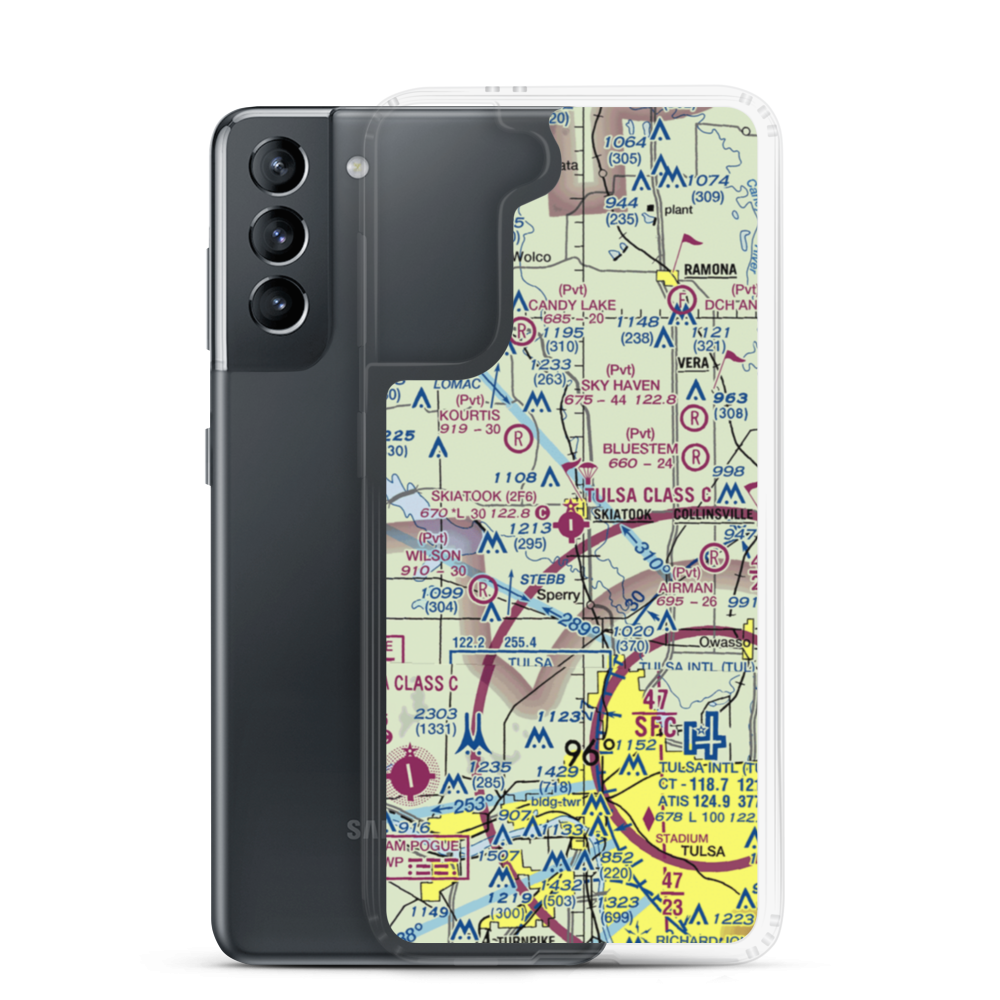 Skiatook Municipal Airport (2F6) VFR Sectional Samsung Case Samsung Galaxy S21 model shown
