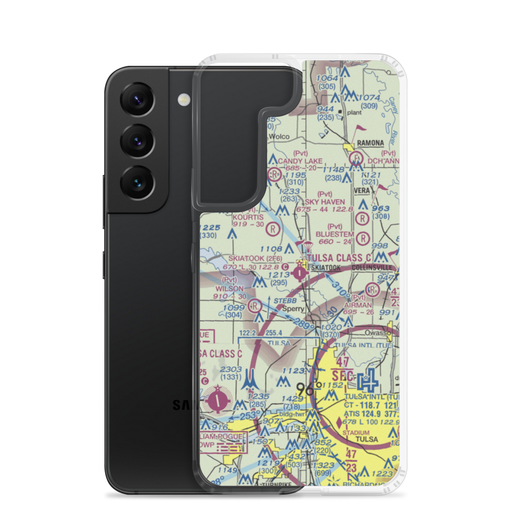 Skiatook Municipal Airport (2F6) VFR Sectional Samsung Case Samsung Galaxy S22 model shown