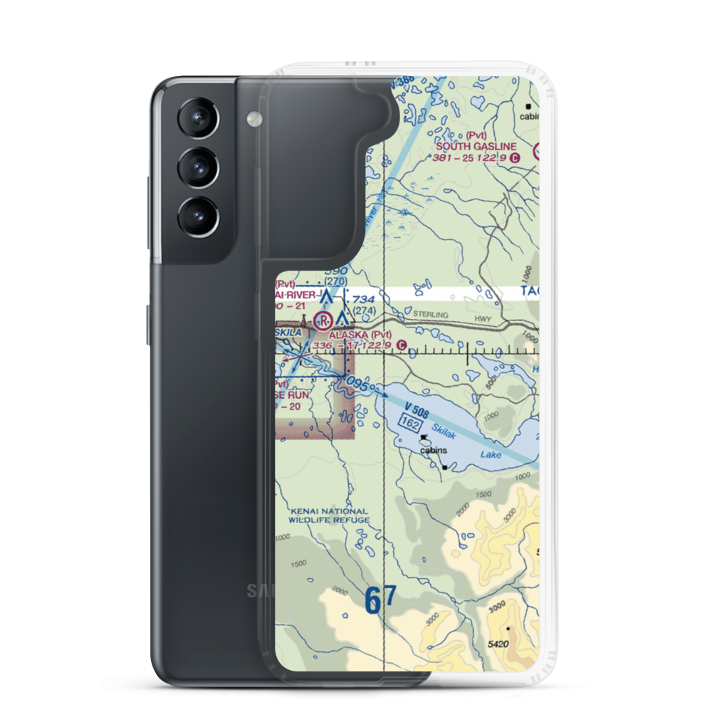 Skilak BLM Helistop (3K0) VFR Sectional Samsung Case Samsung Galaxy S21 model shown