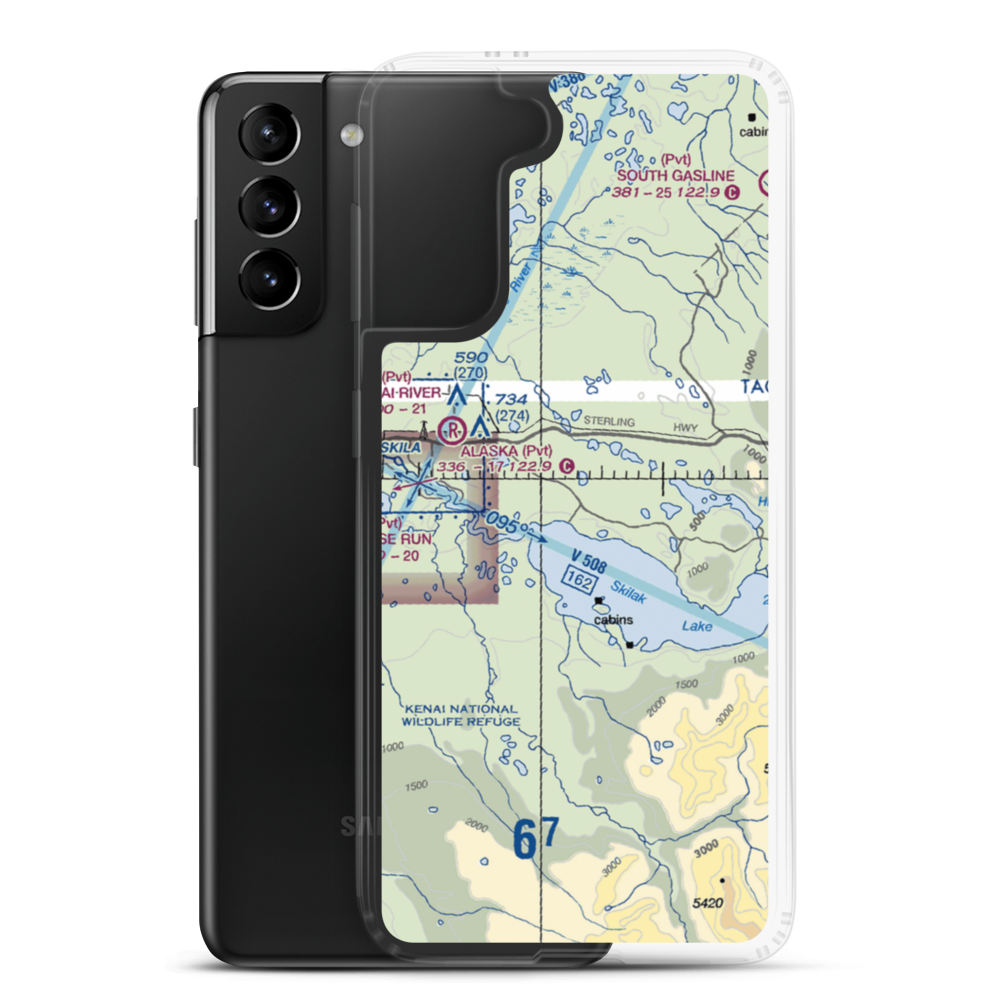 Skilak BLM Helistop (3K0) VFR Sectional Samsung Case Samsung Galaxy S21 Plus model shown