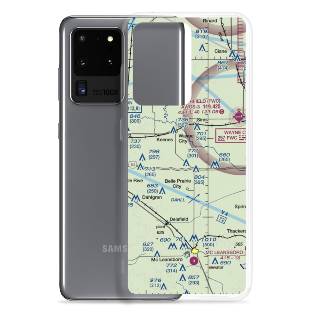 Skillet Fork Farm Airport (19IS) VFR Sectional Samsung Case Samsung Galaxy S20 Ultra model shown