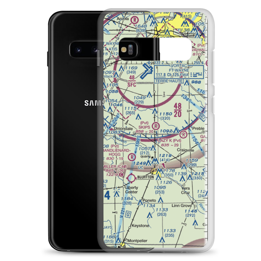 Skip's Place Airport (2IN0) VFR Sectional Samsung Case Samsung Galaxy S10+ model shown