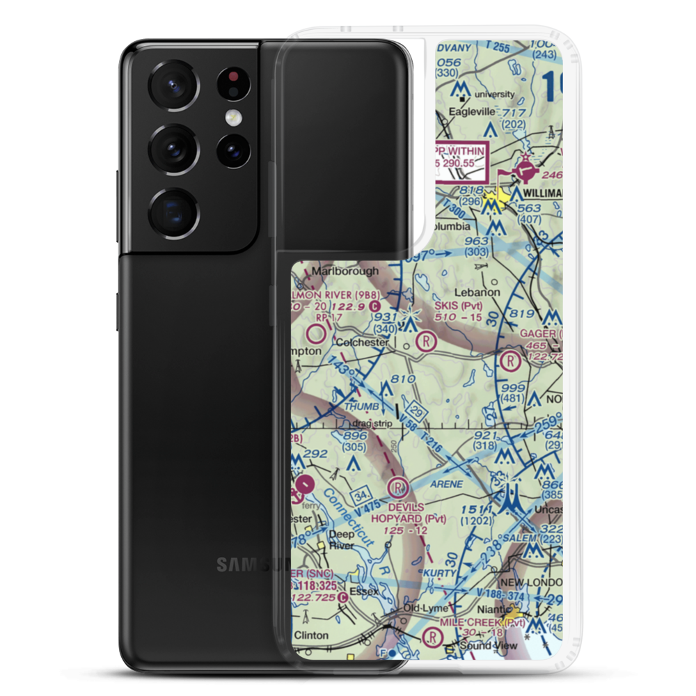 Skis Landing Area Airport (CT07) VFR Sectional Samsung Case Samsung Galaxy S21 Ultra model shown
