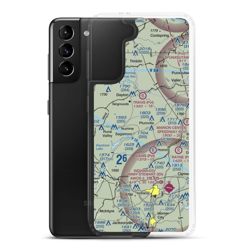 Skunk Hollow Airport (PN83) VFR Sectional Samsung Case Samsung Galaxy S21 Plus model shown
