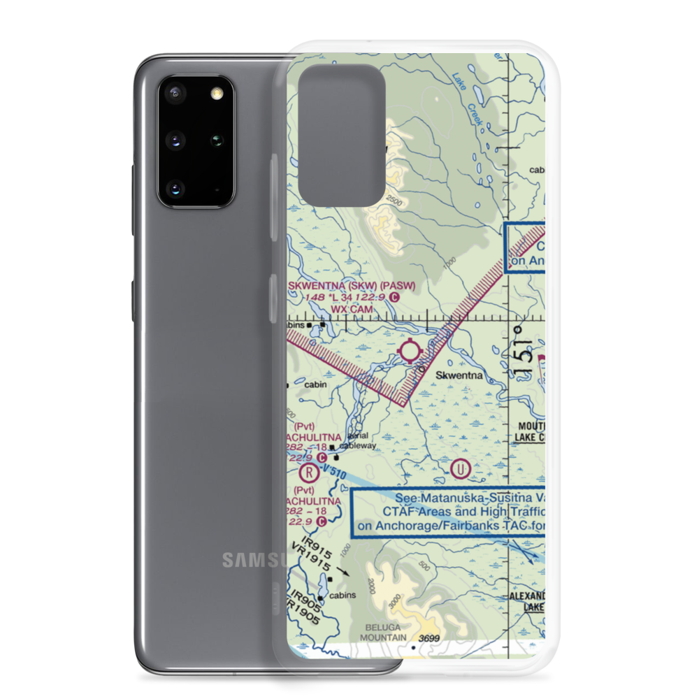 Skwentna Airport (SKW) VFR Sectional Samsung Case Samsung Galaxy S20 Plus model shown