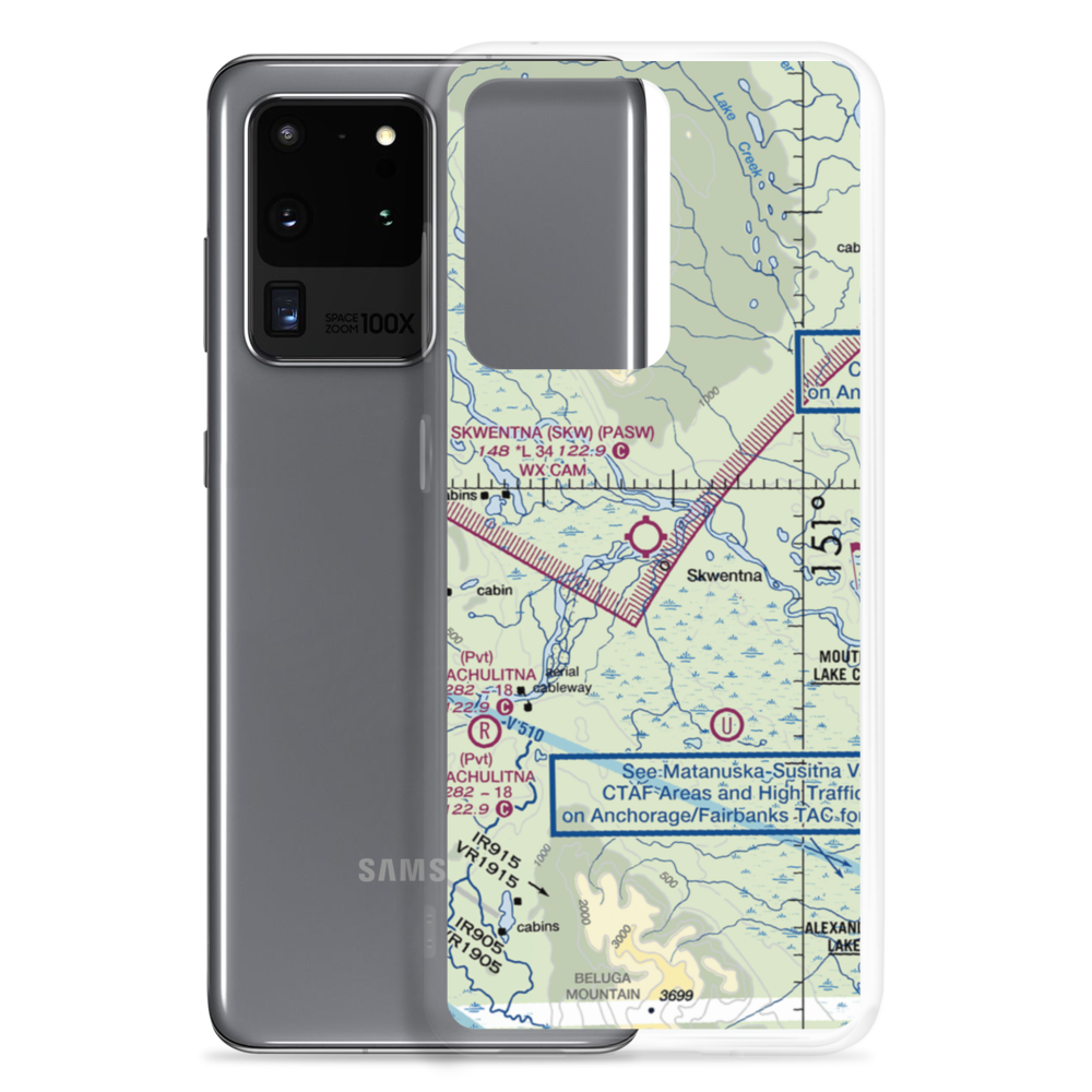 Skwentna Airport (SKW) VFR Sectional Samsung Case Samsung Galaxy S20 Ultra model shown